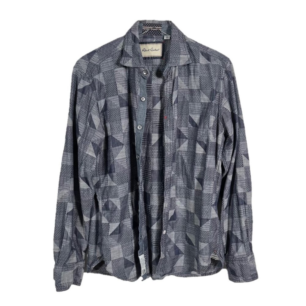 Robert Graham Patchwork Button Front Shirt Size M… - image 2